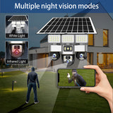 Solar Camera with Floodlight – 3 Lens PTZ, 15MP Ultra HD